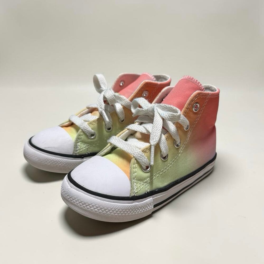 Converse Chuck Taylor All Star Toddler 9 Pastel Rainbow High Top Sneakers
